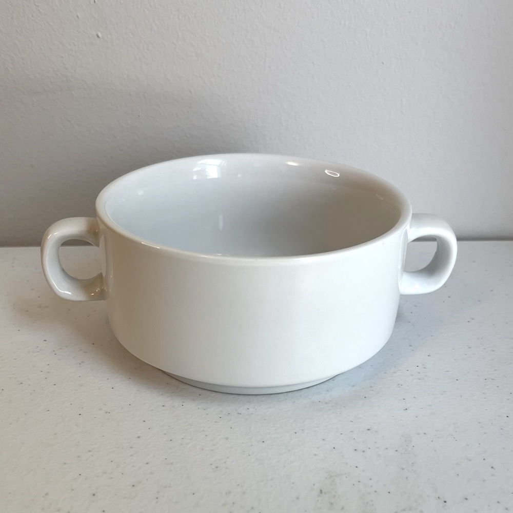 Double Handle White Soup Chili Bowl